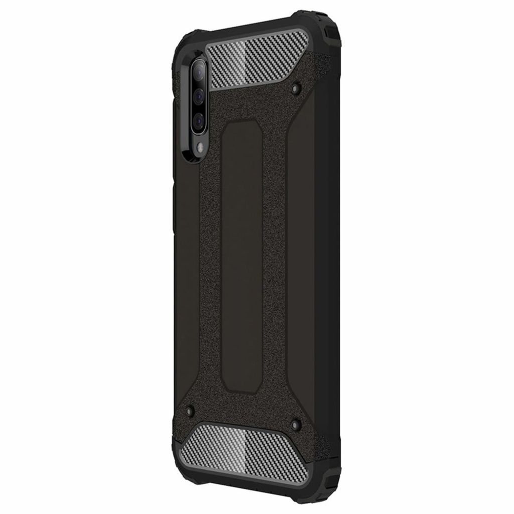 Techsuit Hybrid Armor Back Cover Hülle für Samsung Galaxy A30s/A50 - Schwarz