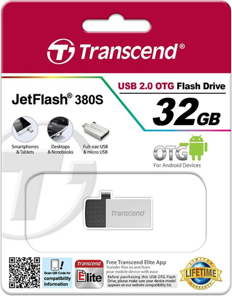Plus de Mémoire Saturée : Clé USB Transcend JetFlash 380 OTG pour Android