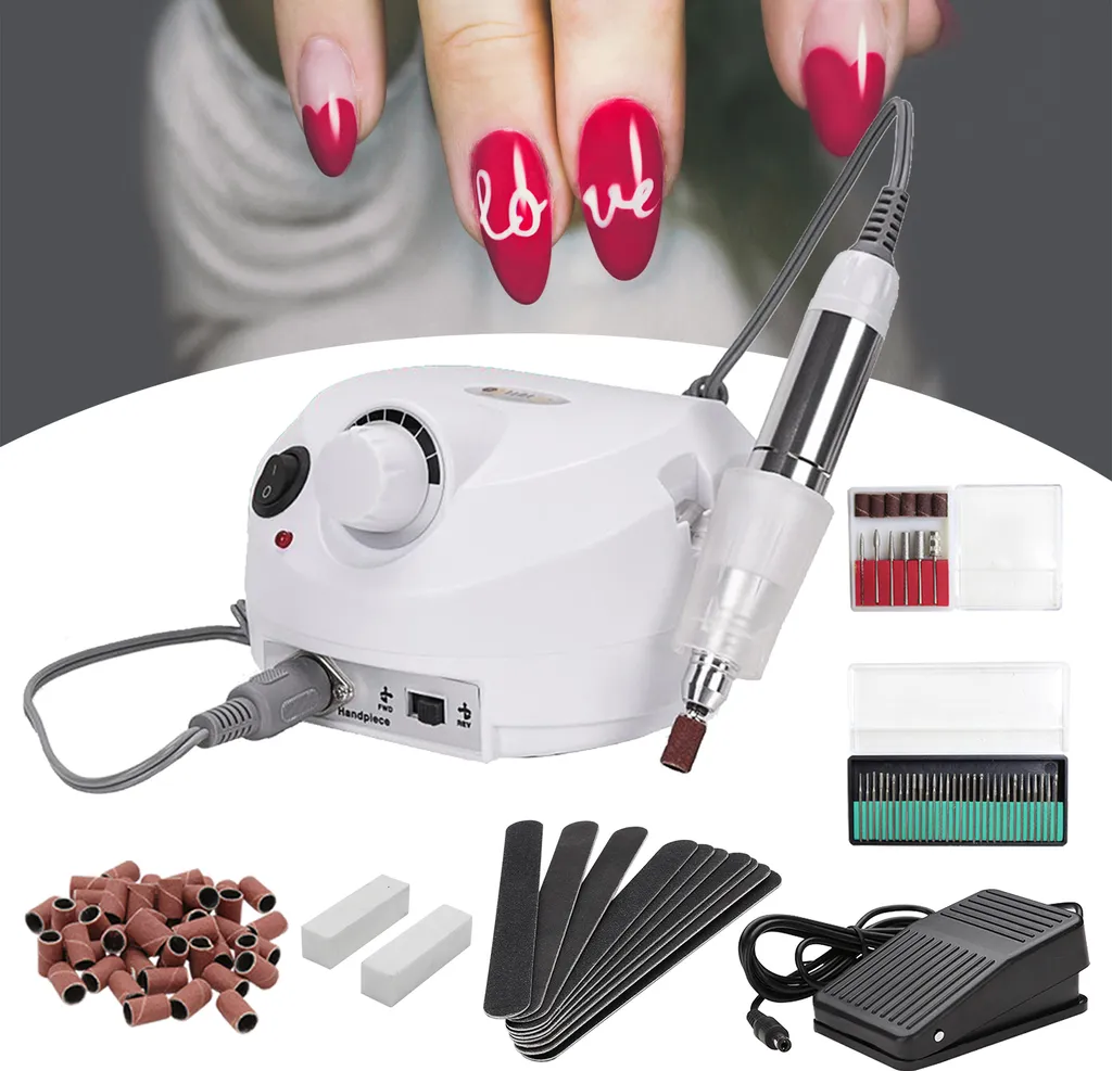 Yakimz Taglia Unghie Elettrico Professionale Manicure Pedicure Kit White