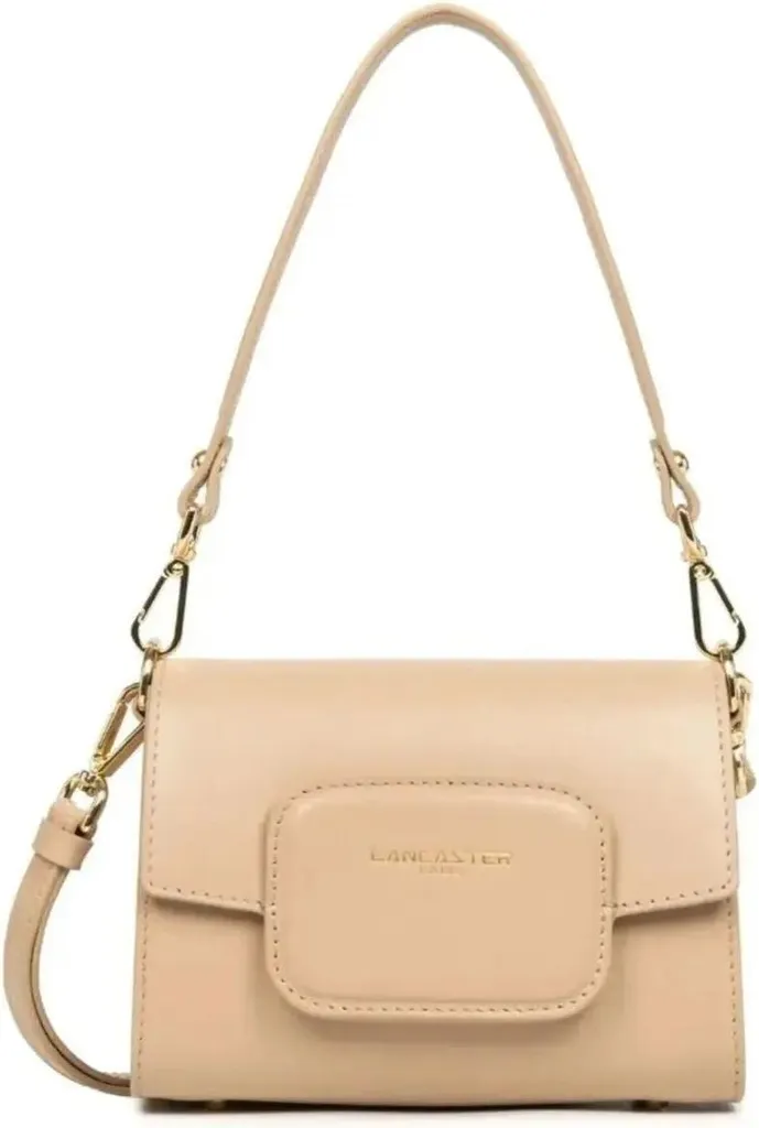 Sac Paris Pad Mini Lancaster Beige Foncé - Sac à Main Luxe en Cuir Matelassé