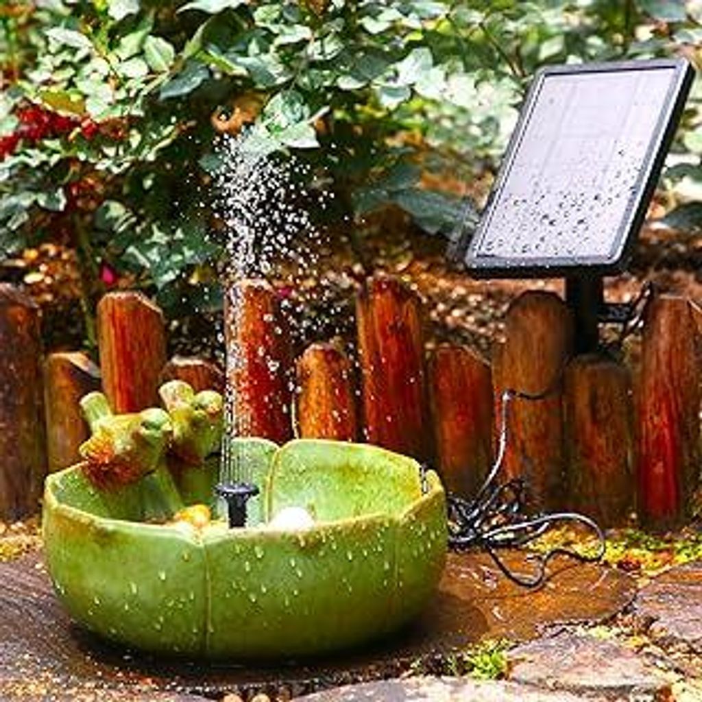 AISITIN Solar Springbrunnen für Außen, 2024 Upgrade Solarbrunnen Solarwasserbrunnen, 4,5W Solar Teichpumpe Solar Schwimmender Fontäne Pumpe mit ...