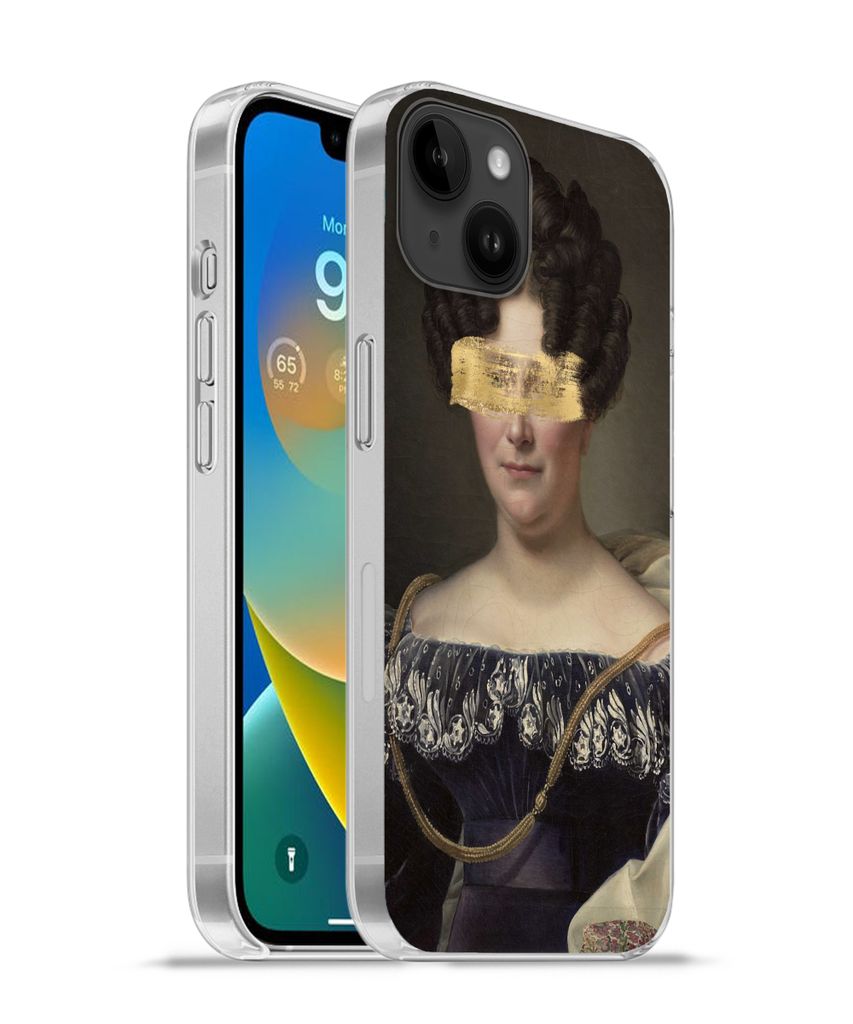 MuchoWow Handyhülle Schutzhülle Hülle für Apple iPhone 14 Plus - Soft case Johanna Henriëtte Engelen - Dubois Drahonet - Gold - Farbe Siliko...