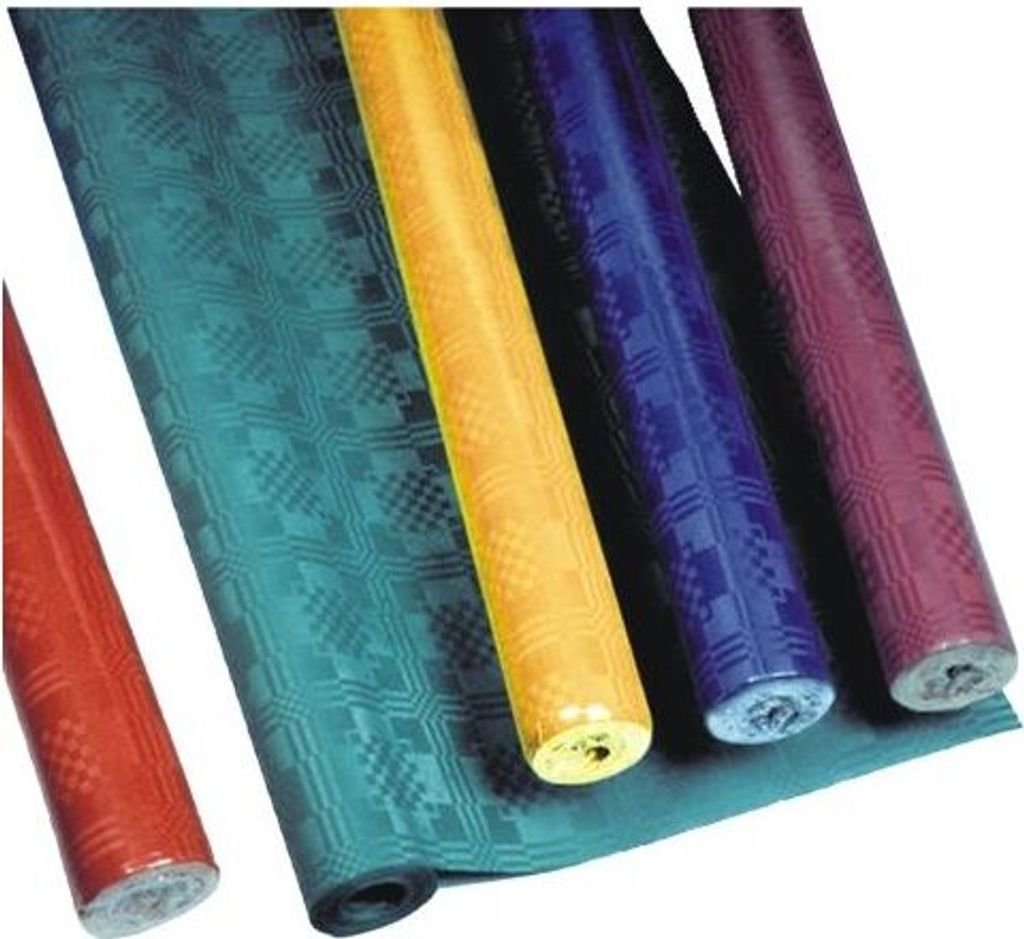 PAPSTAR Papiertischtuch Damastprägung, farbig sortiert, 8 m x 1,2 m | Folie (1 Rolle)