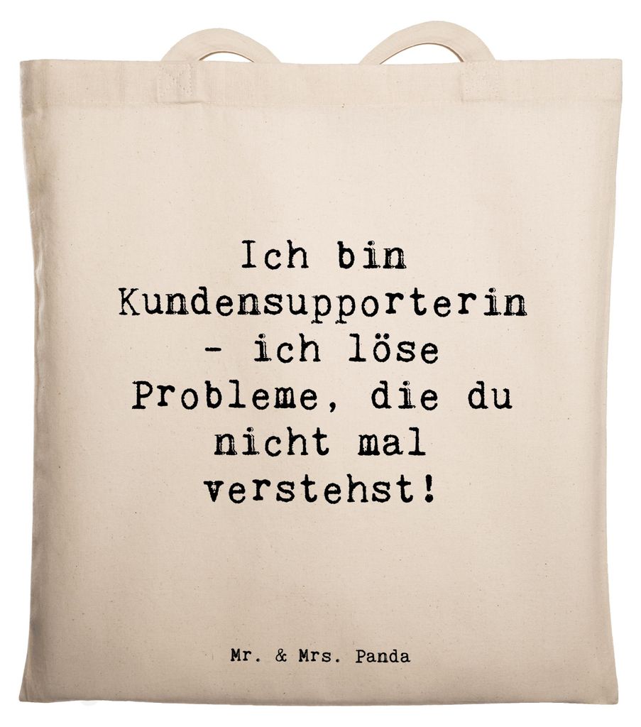Mr. & Mrs. Panda Tote Bag Spruch Kundensupporterin Heldin - Transparent - Geschenk, Kommunikation, Berufe, personalisierte Geschenke, Support, Beru...