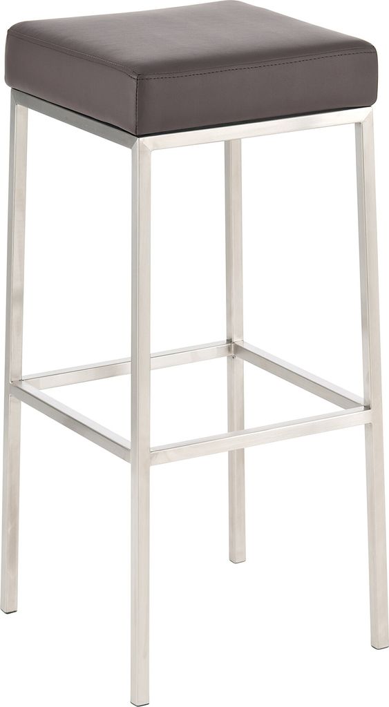 TPFLiving Barhocker Montana E5 Gestell Edelstahl Kunstleder Braun