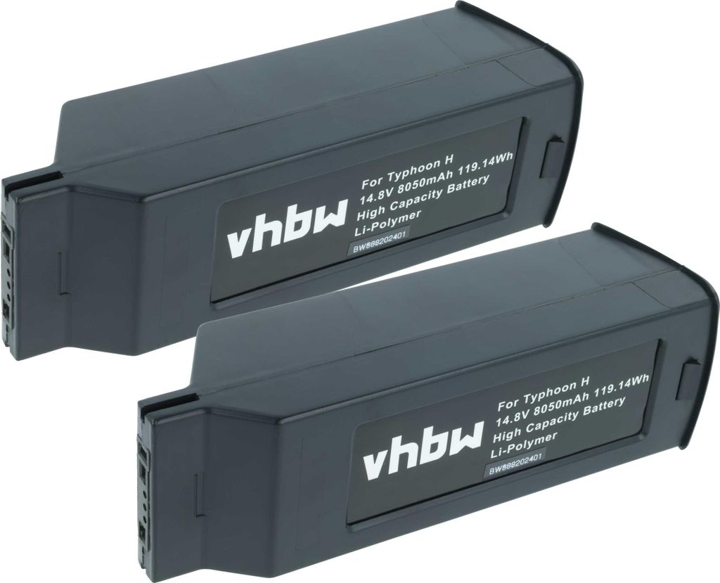 vhbw 2x Akku kompatibel mit Yuneec H480, Typhoon H Drohne Multicopter Quadrocopter (8050 mAh, 14,8 V, Li-Polymer)