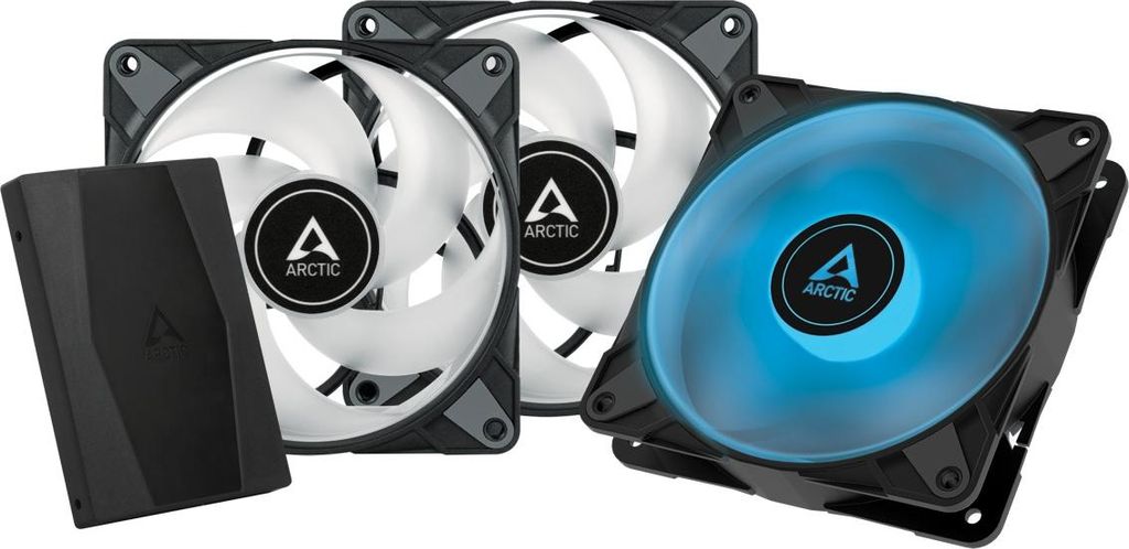 ARCTIC Lüfter 120*120*25 P12 PWM PST RGB + Controller 3-Pack