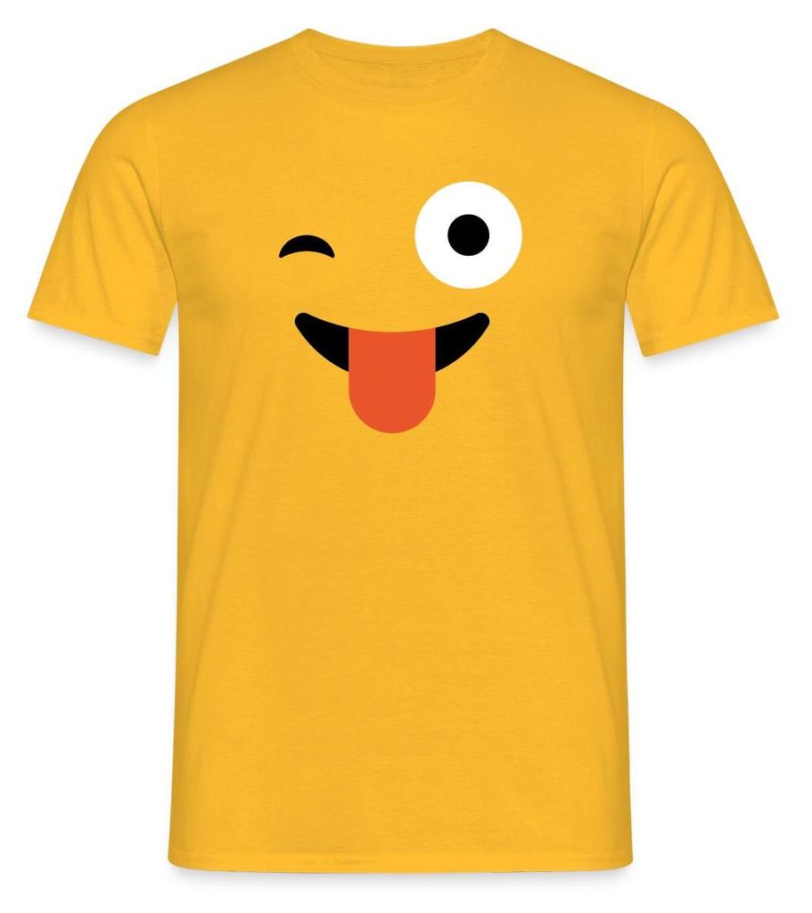 Spreadshirt Emoticon Zwinkern Kostüm Karneval Gruppenkostüm Männer T-Shirt, XL, Gelb