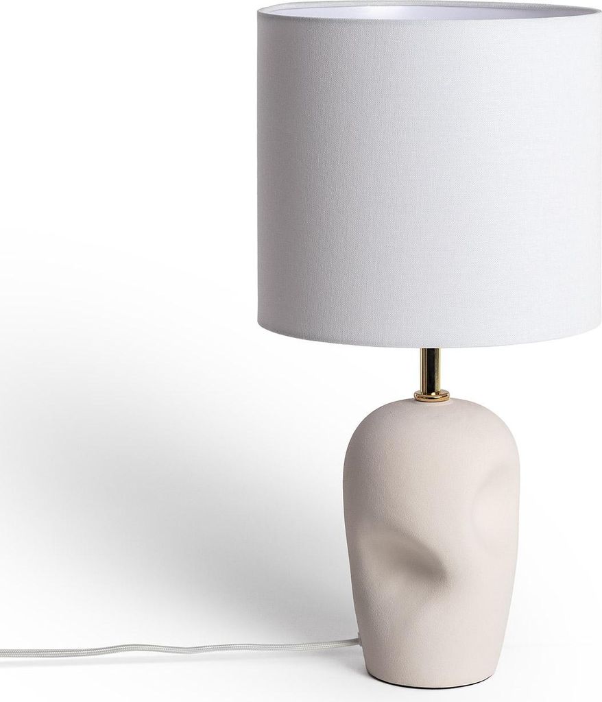 Tischlampe aus Keramik und Stoff Barta Weiß Produktbild 