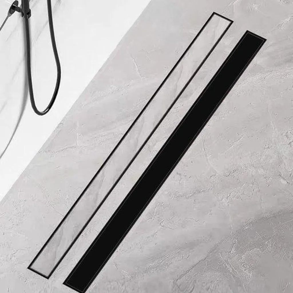 Gouttière de passage 50 cm en acier inoxydable noir mat - Modèle Plat