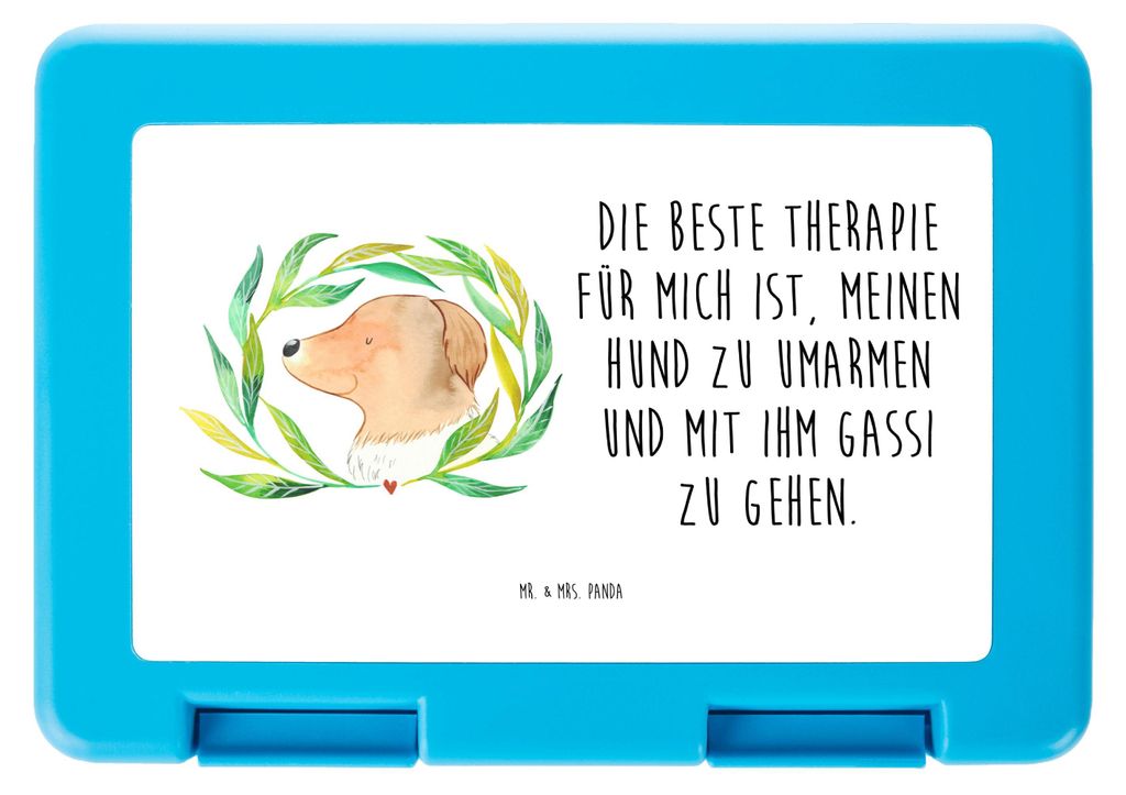 Mr. & Mrs. Panda Bentobox Hund Blumen - Weiß - Geschenk, Hunde, Vierbeiner, Lunchbox, Bento Box, Ranke, Sprüche, Umarmen, Snackbox, Picknickdose,...