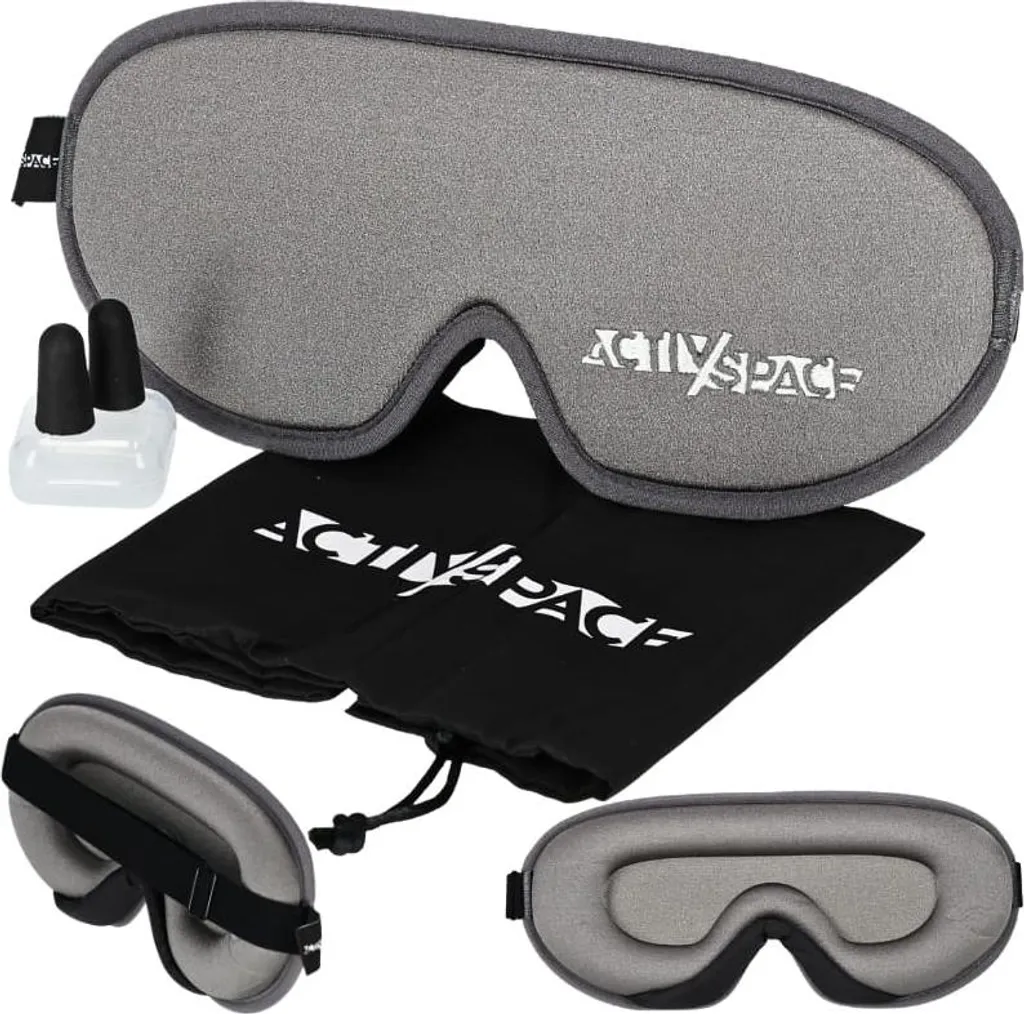 Masque de sommeil 3D occultant Gris haute densité pour dormir partout
