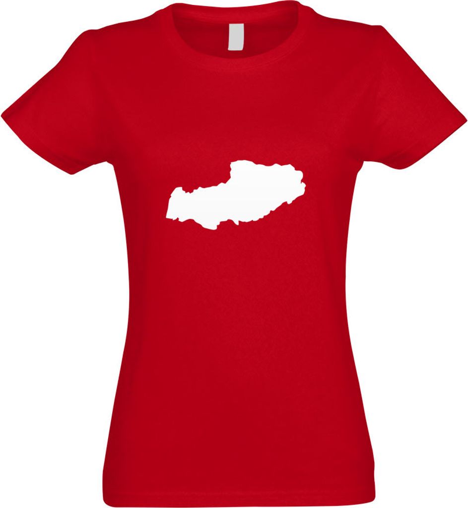 Kiwistar - T-Shirt tailliert - Damen - rot - Tibet - Himalaya Umriss - mit Motiv Bedruckt - Funshirt Design - Sport - Freizeit - Damen - XXL