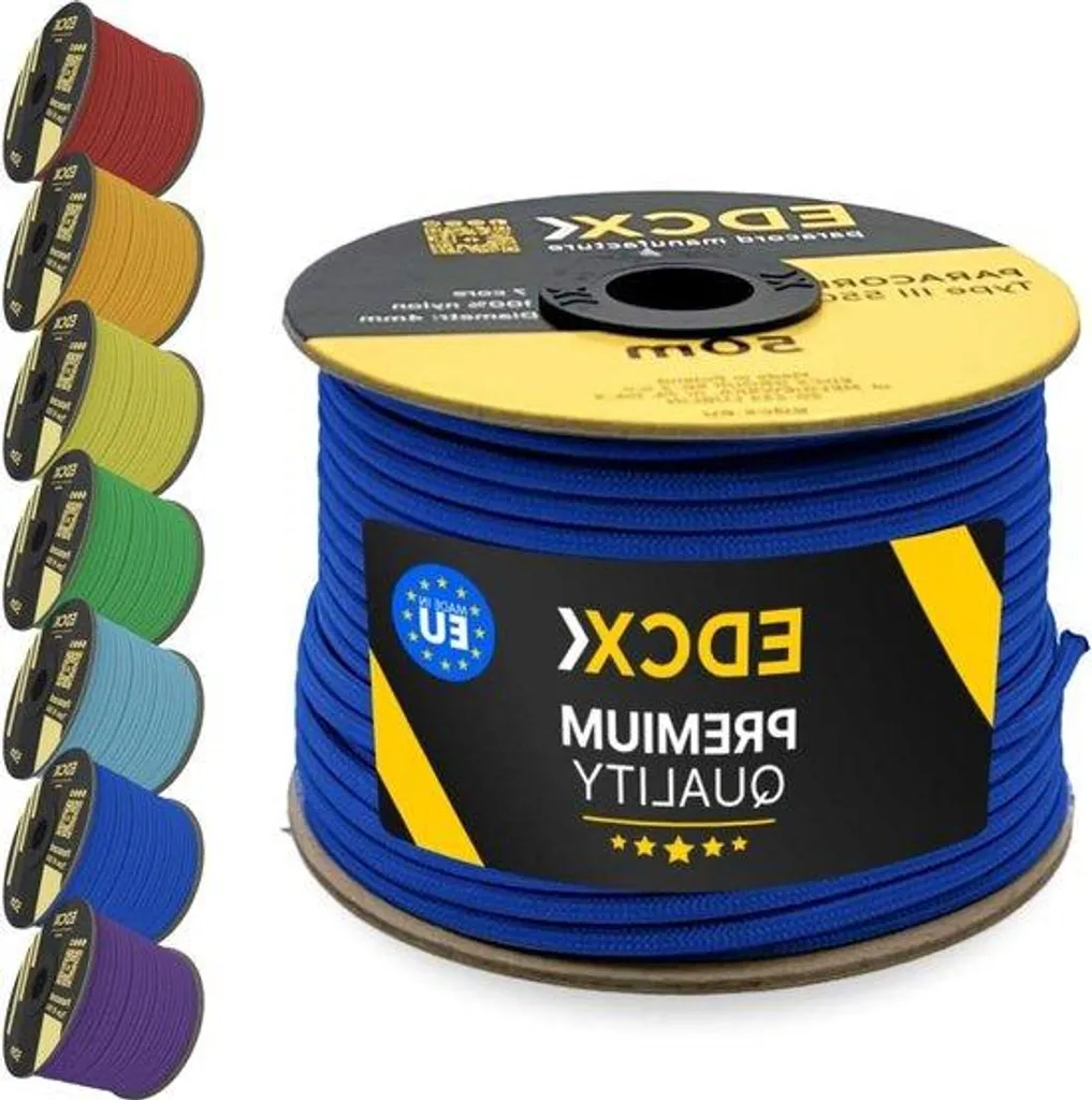 Corde nylon 4 mm pour jardinage et bricolage - Bobine 50m bleue souple