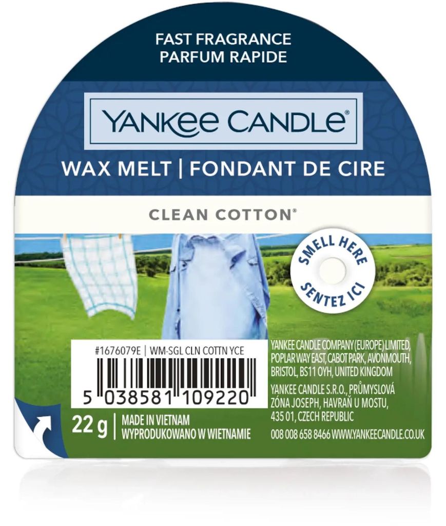 Yankee Candle Clean Baumwolle, andere, Weiß, Moschus, Produktbild 