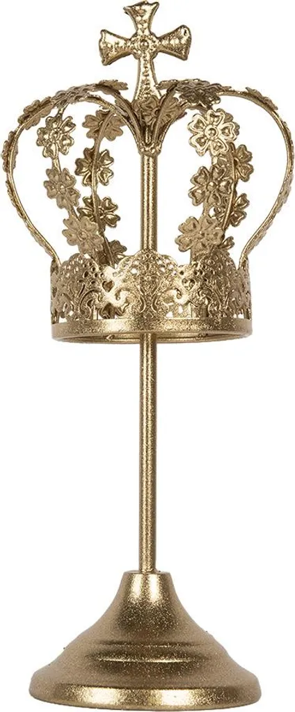 Clayre & Eef Couronne Décorative Ø 12x30 cm en Métal Doré - Chic