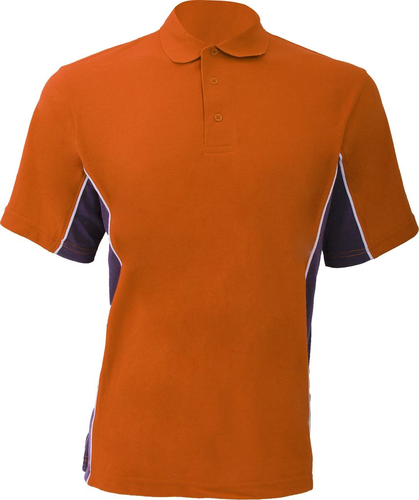 Gamegear Track Herren Piqué Polo-Shirt, Kurzarm, Einsätze in Kontrastfarbe BC412 (2XL) (Orange/Anthrazit/Weiß)