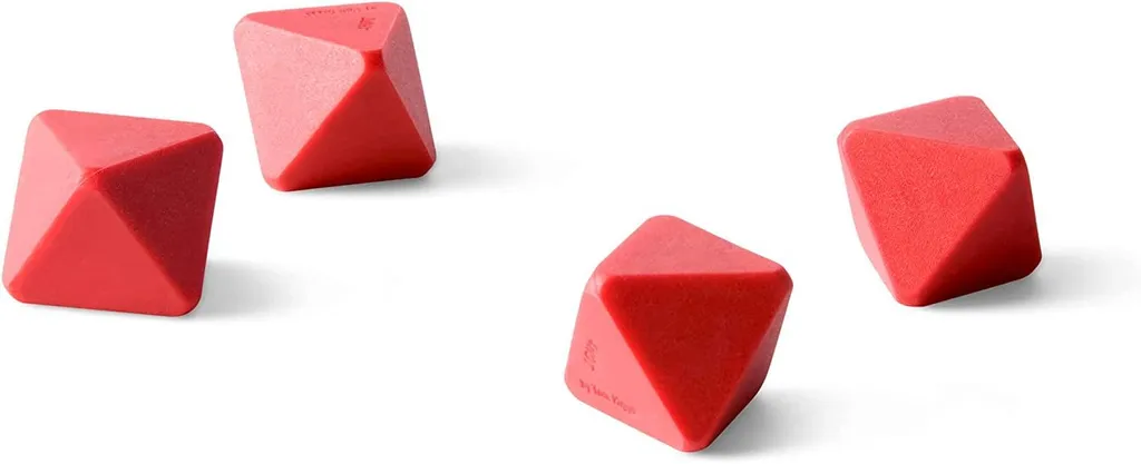 Authentics 4Hot Topfuntersetzer, 4 Würfel-Untersetzer, Silikon, Rot, 1085667