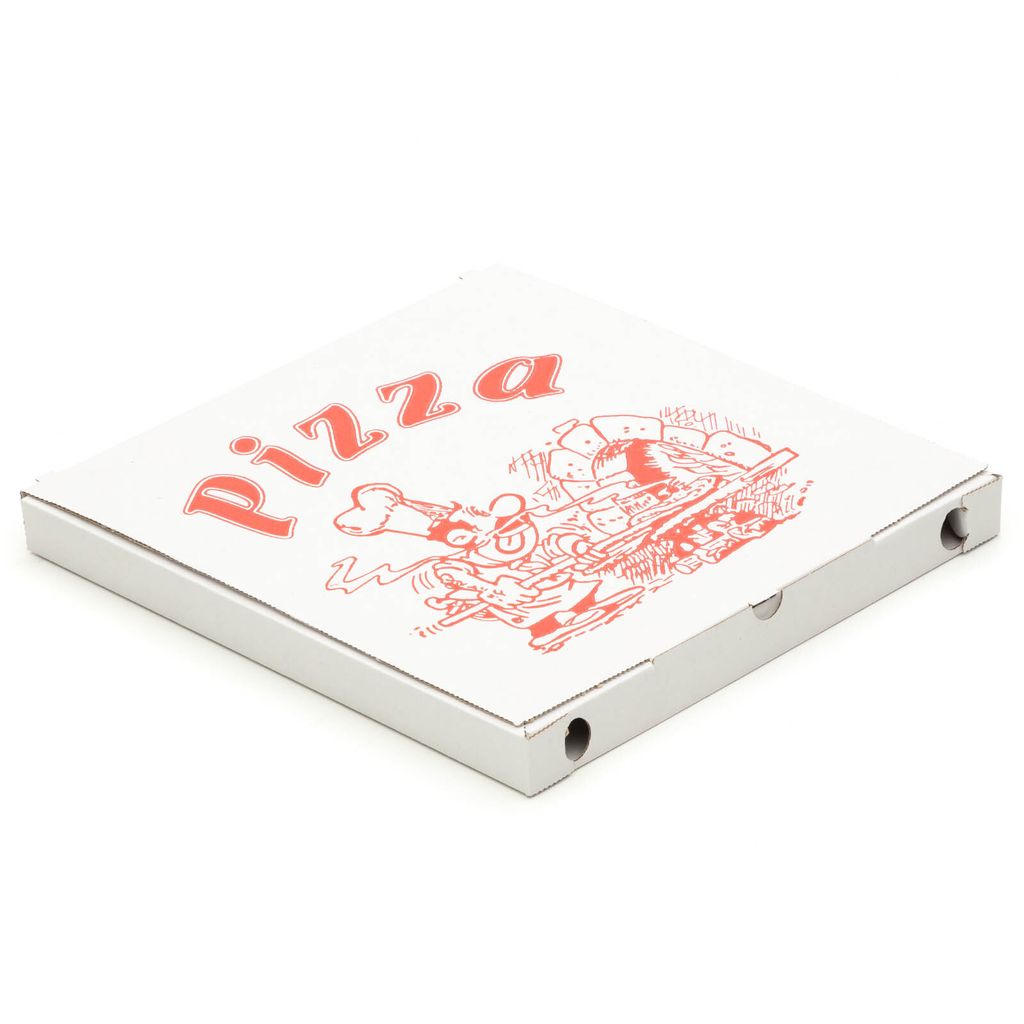 150 Pizzakartons 320 x 320 x 40 mm Pizzaschachteln Motiv Verpackungen weiß