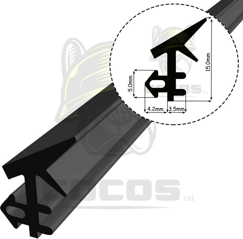 Fensterdichtung Gummidichtung Dichtungsprofil WS006 50m Schwarz für Fenster und Türen