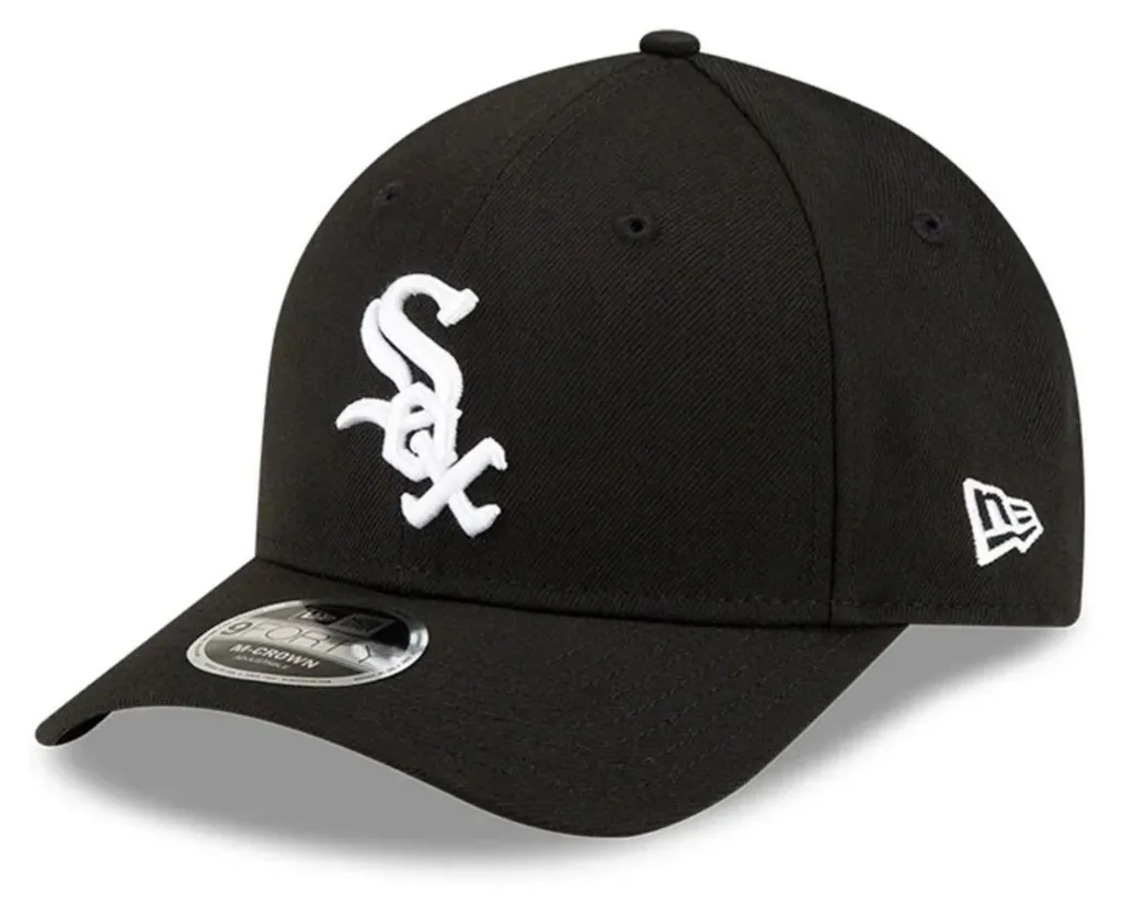 Casquette New Era Chicago White Sox Noire Broderie Argentée en Relief