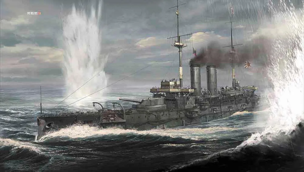 Maquette Bateau Militaire IJN Mikasa 1905 Échelle 1/700 Kit Complet