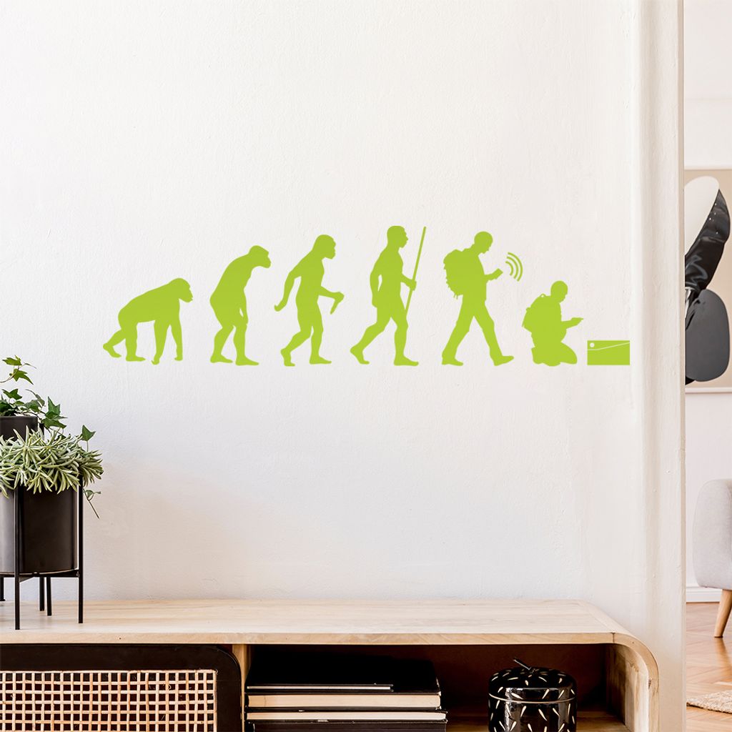 Geocaching Fund Evolution Wandtattoo Wandaufkleber Wall Sticker - Dekoration, Küche, Wohnzimmer, Schlafzimmer, Badezimmer