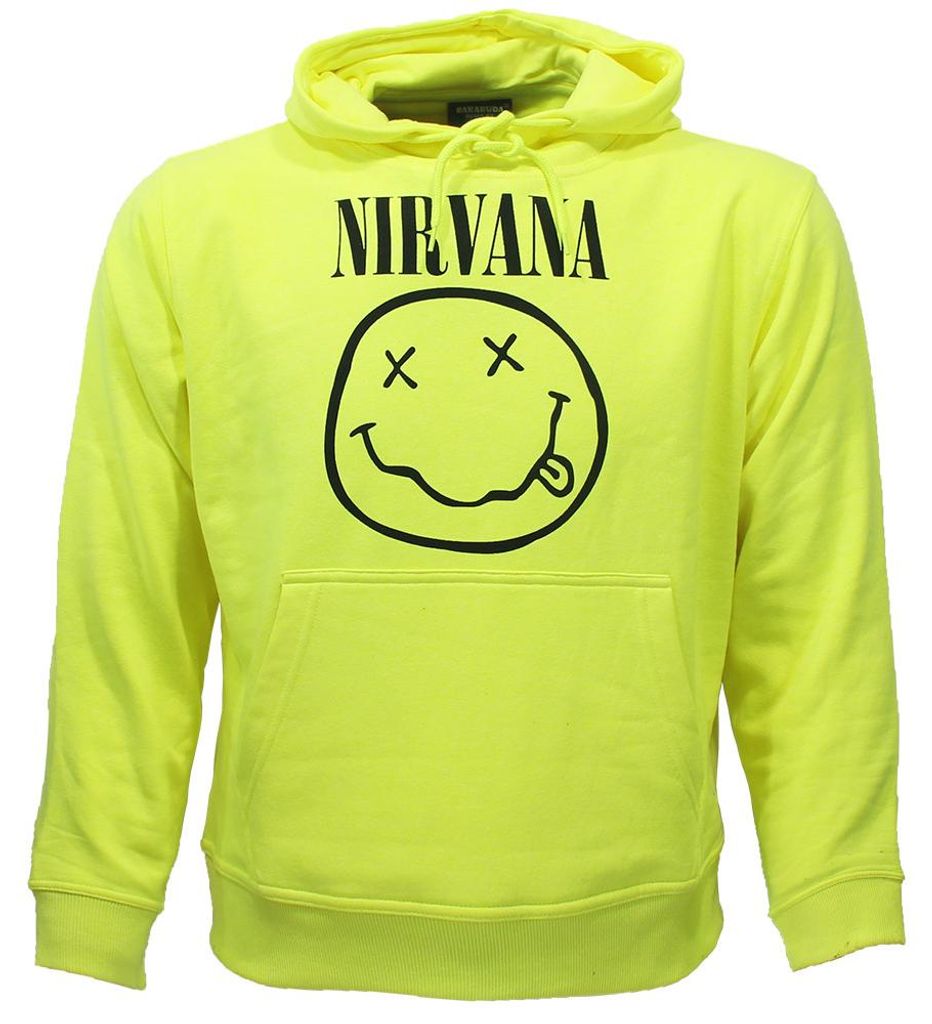 Bluza z kapturem Nirvana z neonowożółtym uśmiechem – Zdjęcie produktu 
