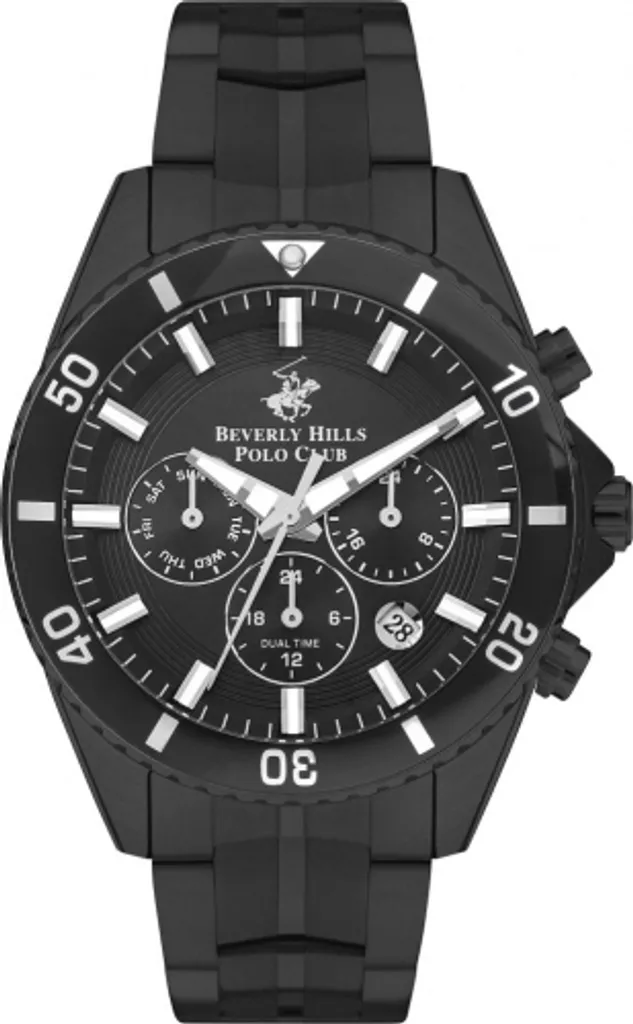 Montre analogique noire pour homme Beverly Hills au style minimaliste