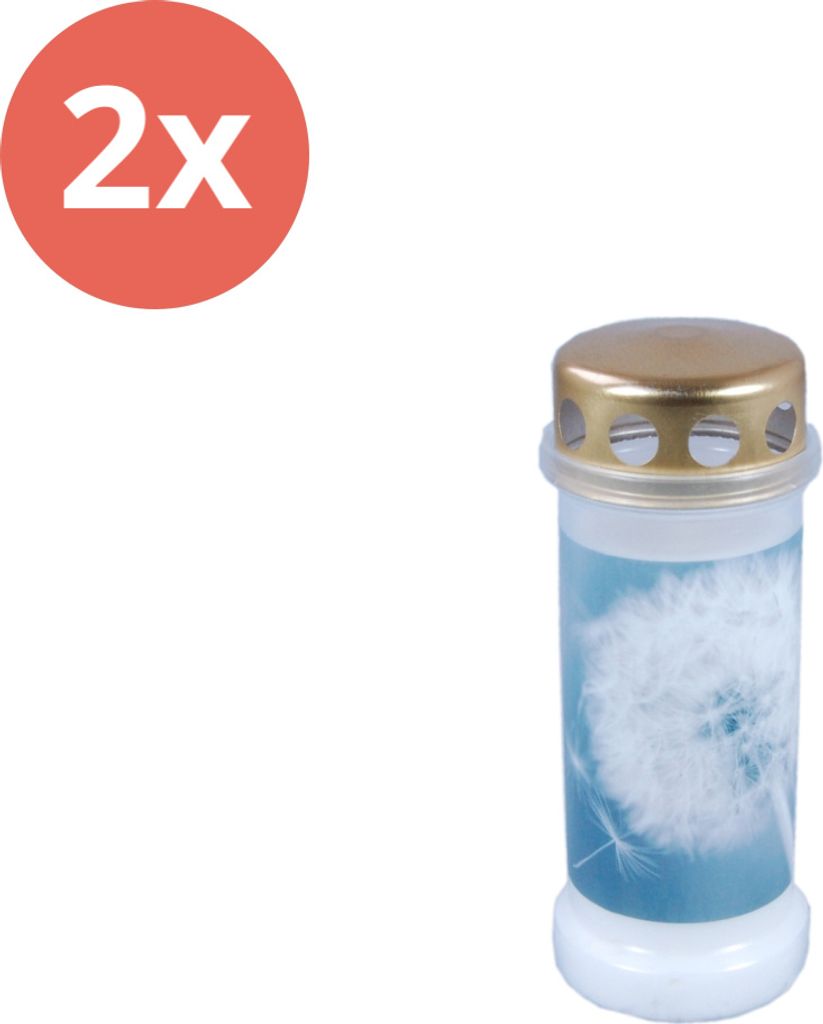 Bolsius - Gedenklicht - Mit Deckel - Löwenzahn - 70 Brennstunden - Vorteilspack - 2 Stücke