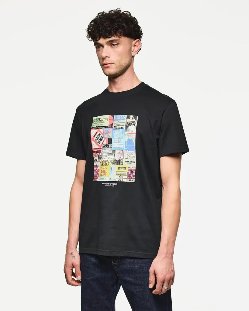 T-shirt noir Weekend Offender à imprimé graphique tendance streetwear