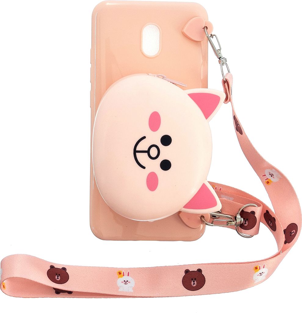Für Redmi 8/Redmi 8A Case Mobile Telefon Shell Shockproof Handy TPU Cover mit Cartoon Cat Pig Panda Kohlenwasserstoffe Purse Schöne Schulter Star...