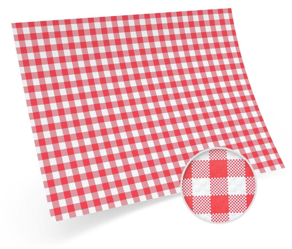 200x Tischset Platzset aus Kraftpapier 40 x 30 cm Karo rot Produktbild 