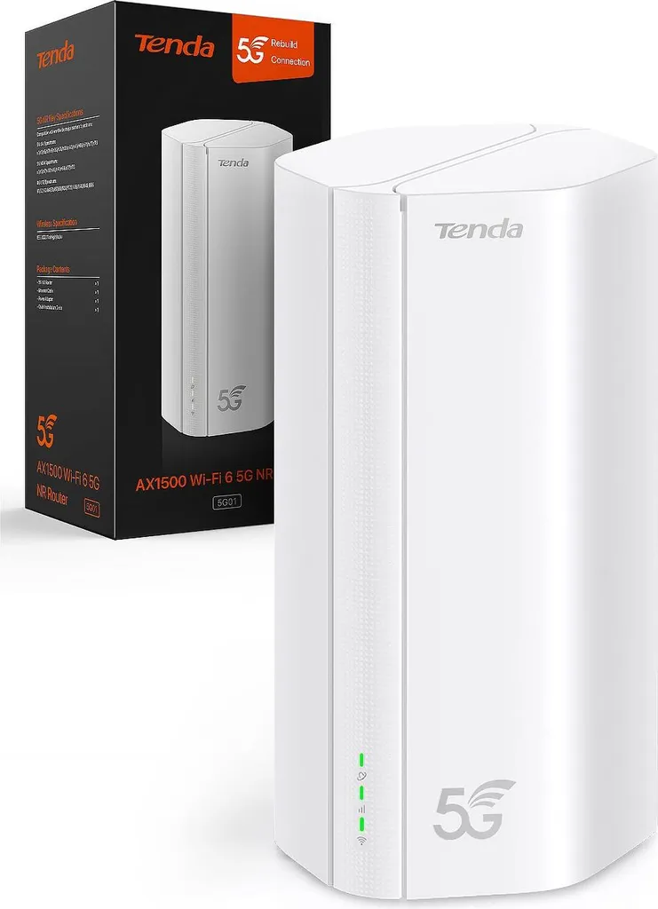 Routeur 5G pour télétravail et streaming Tenda Wi-Fi 6 double bande 5G01