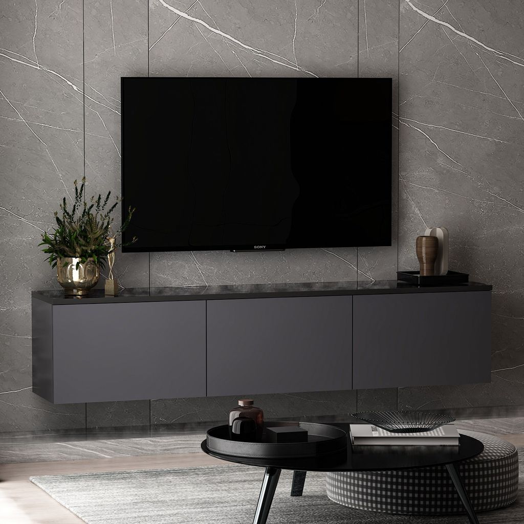 Skye Decor, Neon - Antracite, Mobili TV, antracite, 160 x Immagine del prodotto 