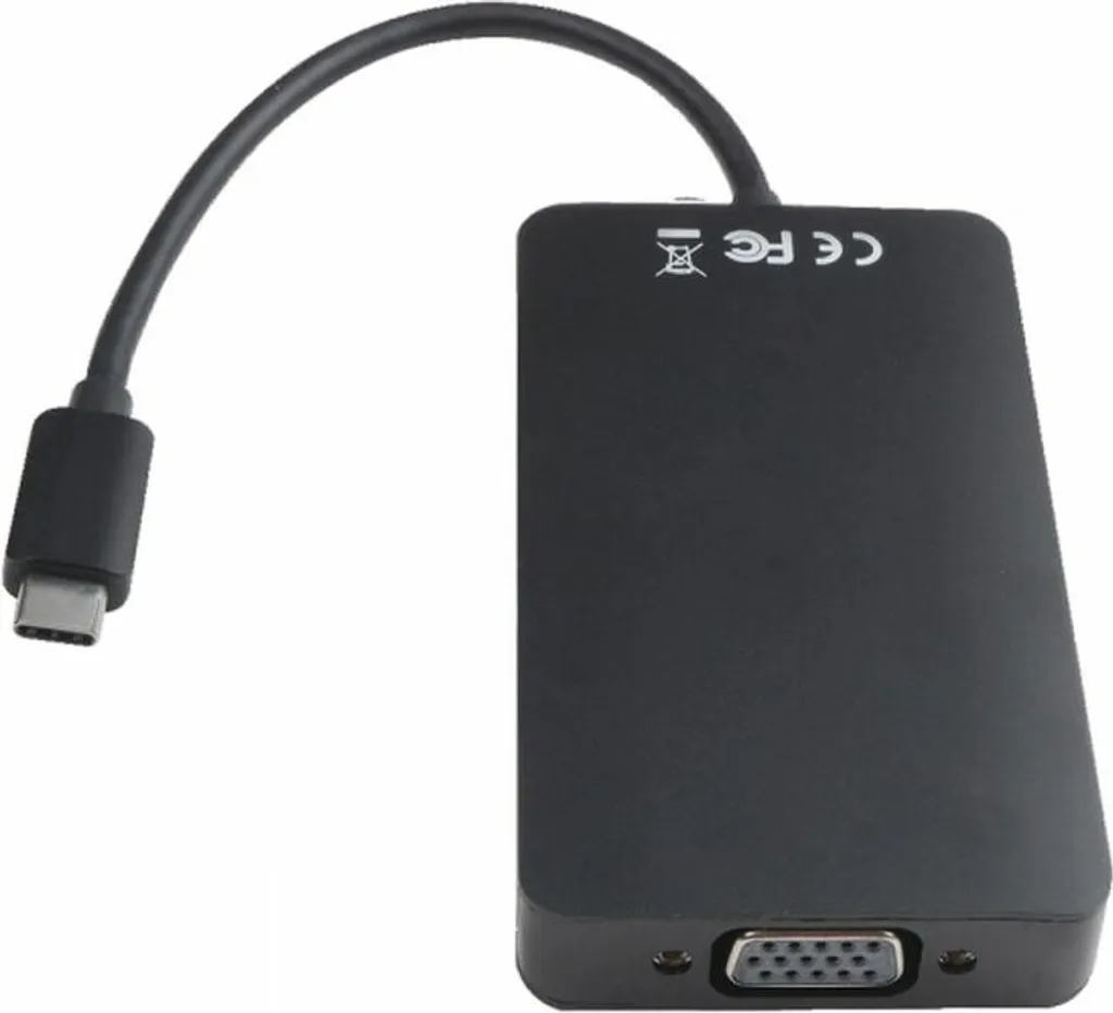 Adaptateur Multidiffusion USB C avec HDMI VGA et Ethernet RJ45 Noir