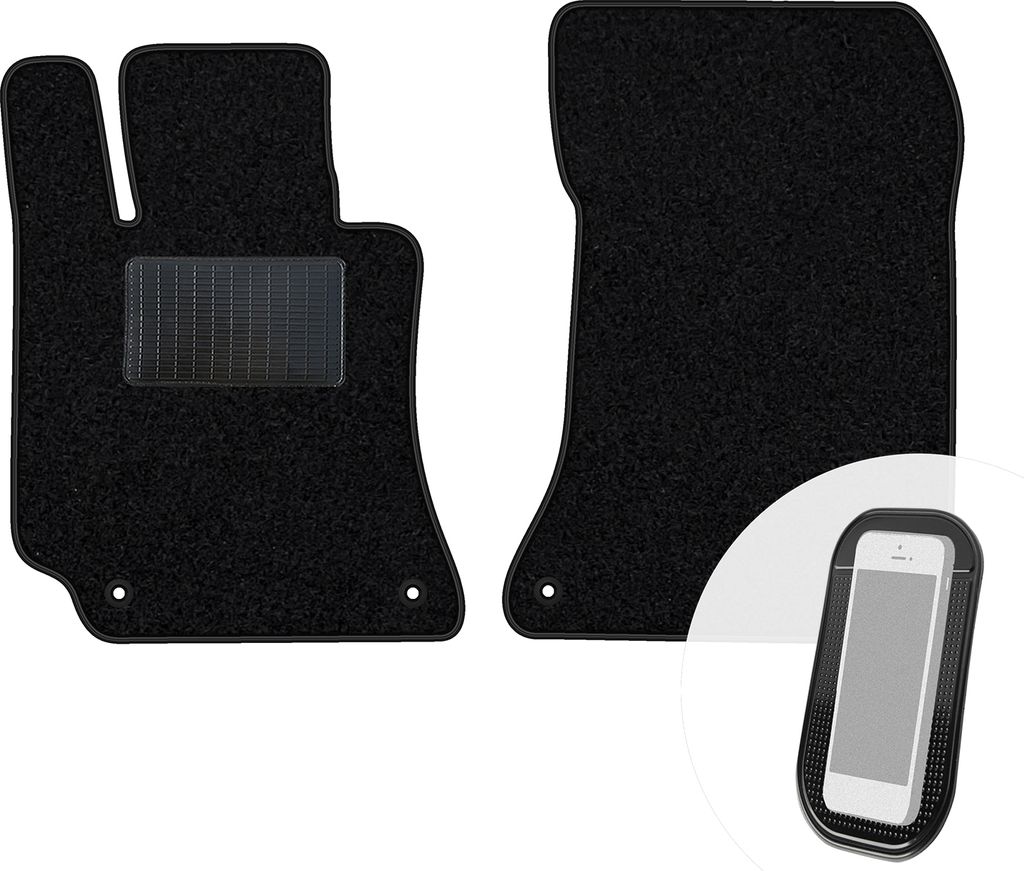 moto-MOLTICO Vorne Fußmatten Auto Velours Autoteppiche Schwarz Automatten Set 2-teilig passend für Mercedes-Benz E-Klasse W212 4-matic 2009-2016