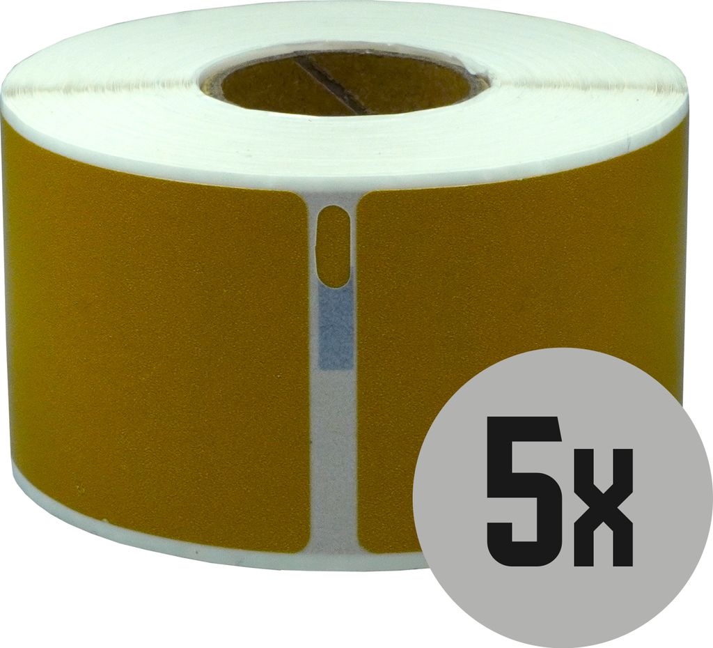DULA Etiketten - Kompatibel mit Dymo Compatible labels - Goud - 99012 - S0722400 - Adresetiketten - 5 rollen - 36 x 89 mm - 260 labels per rol