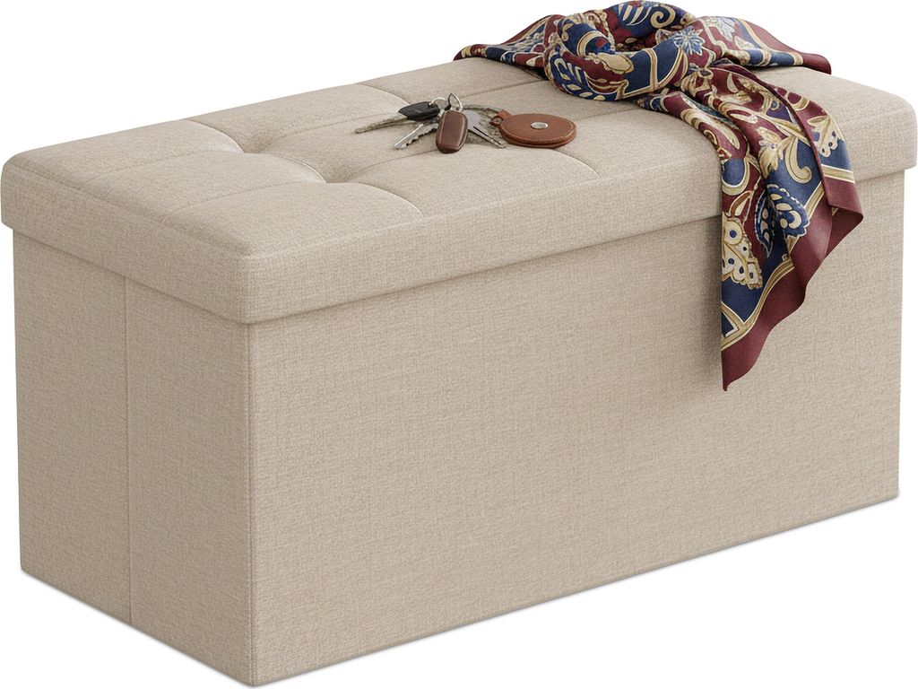 Relaxdays Sitzbank, Stauraum, Stoff, faltbar, gepolstert, Produktbild 