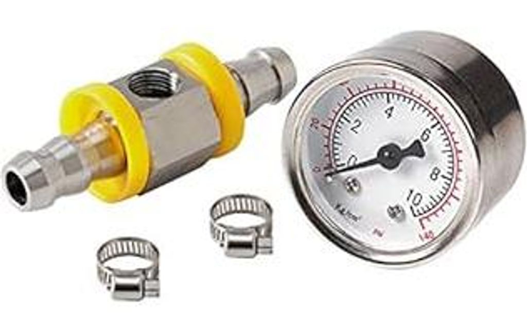 Universelles Kraftstoff Manometer 1/8 NPT (140) mit 3/8 Kraftstoff Leitung Kraftstoff Druck Messer Sensor T-Fitting Adapter