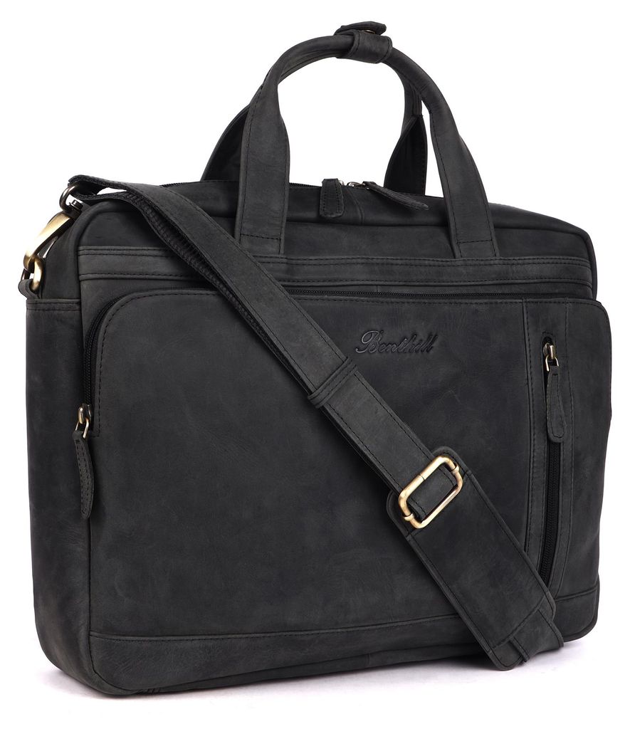 Benthill Laptoptasche Echt Leder I EchtLeder Umhängetasche Produktbild 