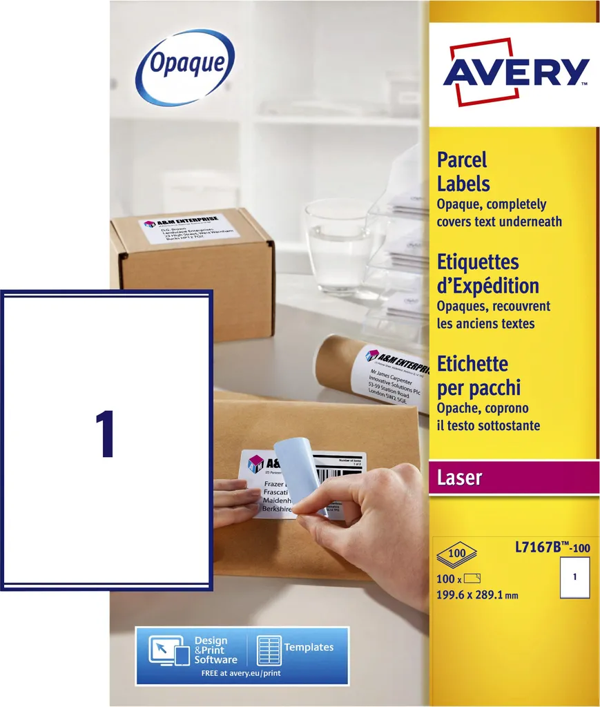 Grandes Étiquettes d'Expédition Opaques Avery pour Colis et Paquets