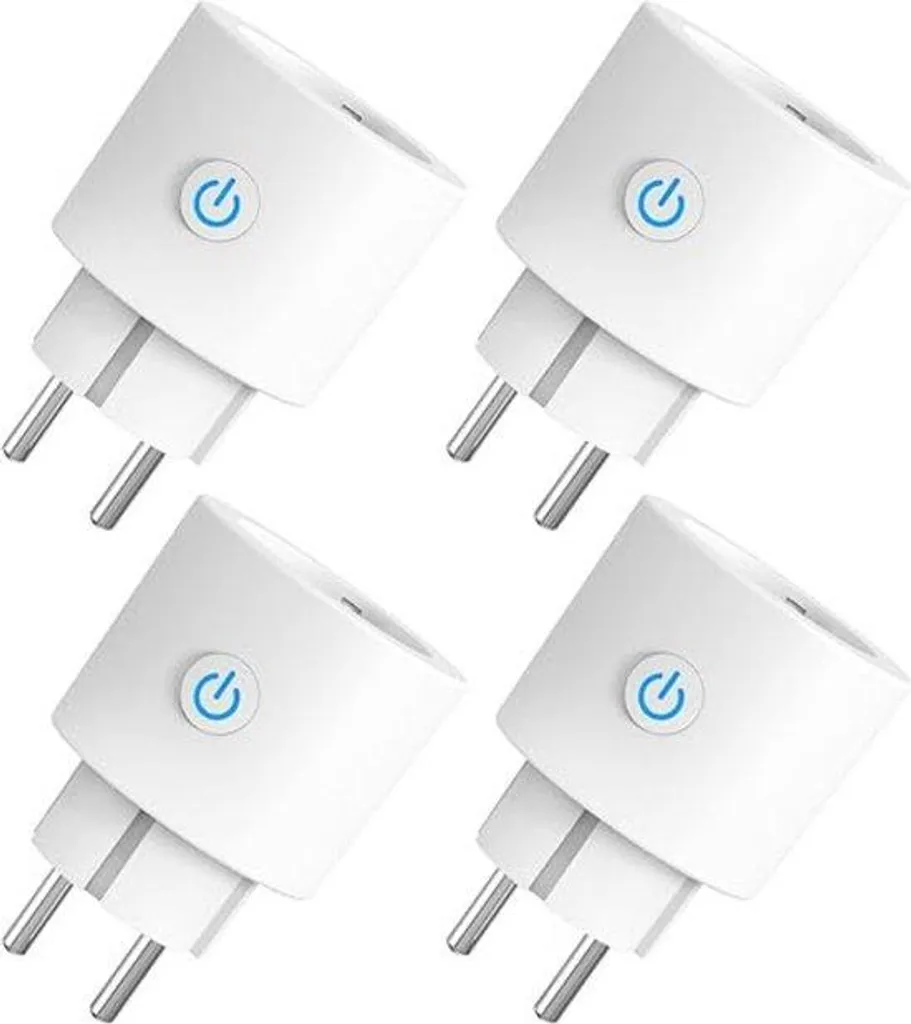 Prise intelligente Compteur d'Énergie 16A Lot de 4 Blanc Programmable