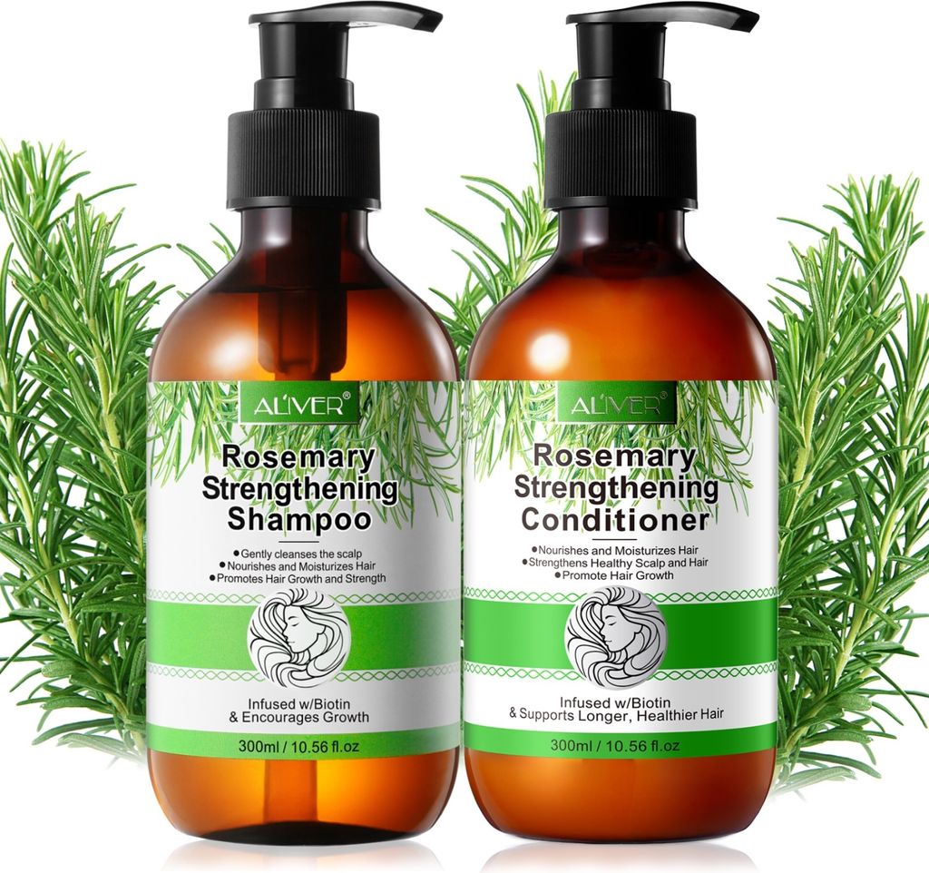 Haarpflege Haarwachstum Rosmarin Set 300ml Shampoo+ 300ml Conditioner Vegan