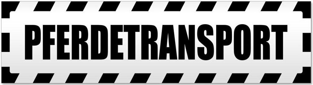 Kiwistar Pferdetransport gestreift Magnetschild Schild magnetisch - 20cm Schwarz - Magnetfolie für Auto PKW Kfz