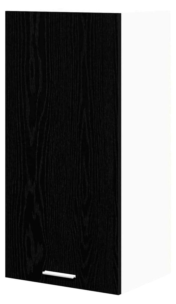 Küchenoberschrank, Hängeschrank, Wandschrank, Küche, Riga, Eiche, Schwarz und Weiß, 40 x 31 x 80 cm