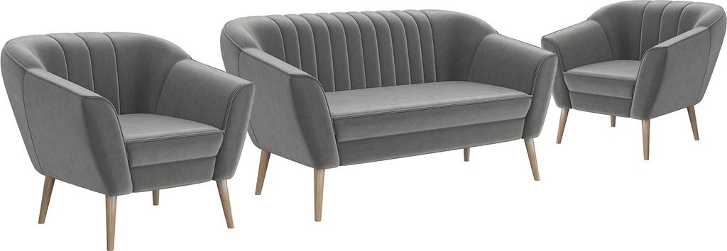 MEBLINI Mini Sofa Set 2-1-1 für Wohnzimmer - Mini Lounge für vier Personen - Küchensofa - Sofa Klein - Sitzgarnitur - Polstergarnitur - Sofagarn...