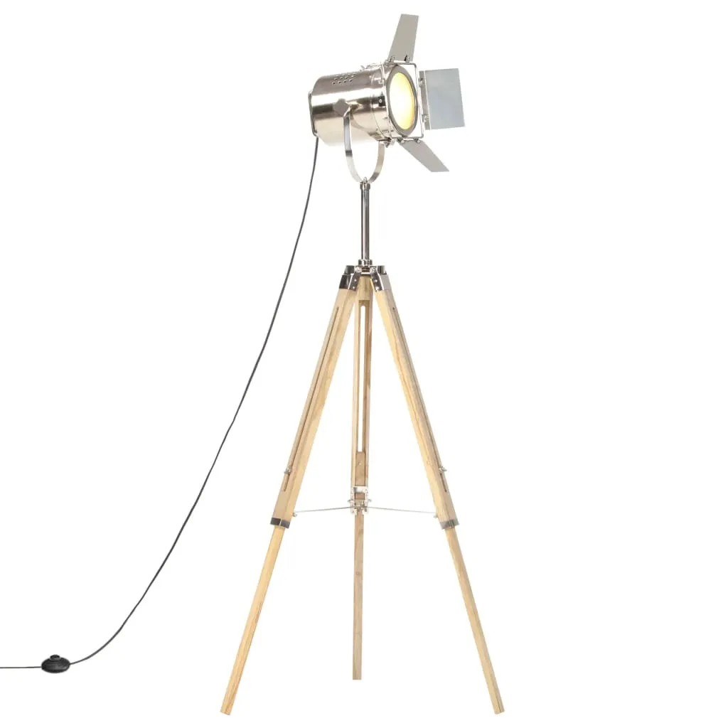 Piantana Treppiede Design Retro 140cm Legno Mango Massiccio