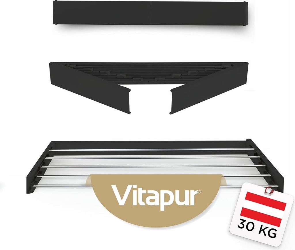 Uittrekbares Wandtrockengestell mit 4 m Trockenfläche - rostfreies Wäscheständer für Balkon - platzsparender Handtuchtrockner EU-Marke