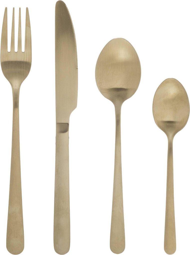 Besteck-Set Green Harmony 24-tlg., Essbesteck für 6 Personen, Edelstahl, Goldfarben, 173746